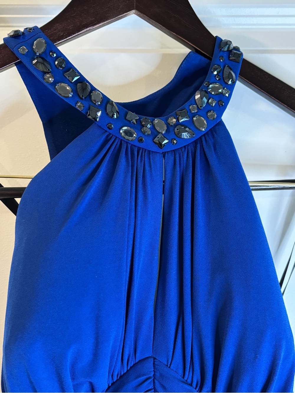 Laundry By Shelli Segal Royal Blue Halter Maxi Dress